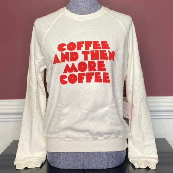 ban.do Sweaters - ban.do white "Coffee" crewneck sweater size Small